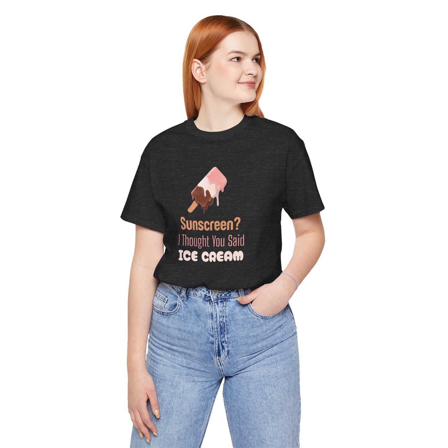 Sunscreen? I Thought You Said Ice Cream Shirt, Funny Travel Tee for Beach Lovers, Perfect Vacation Shirt for Summer Getaways and Ice Cream Fans