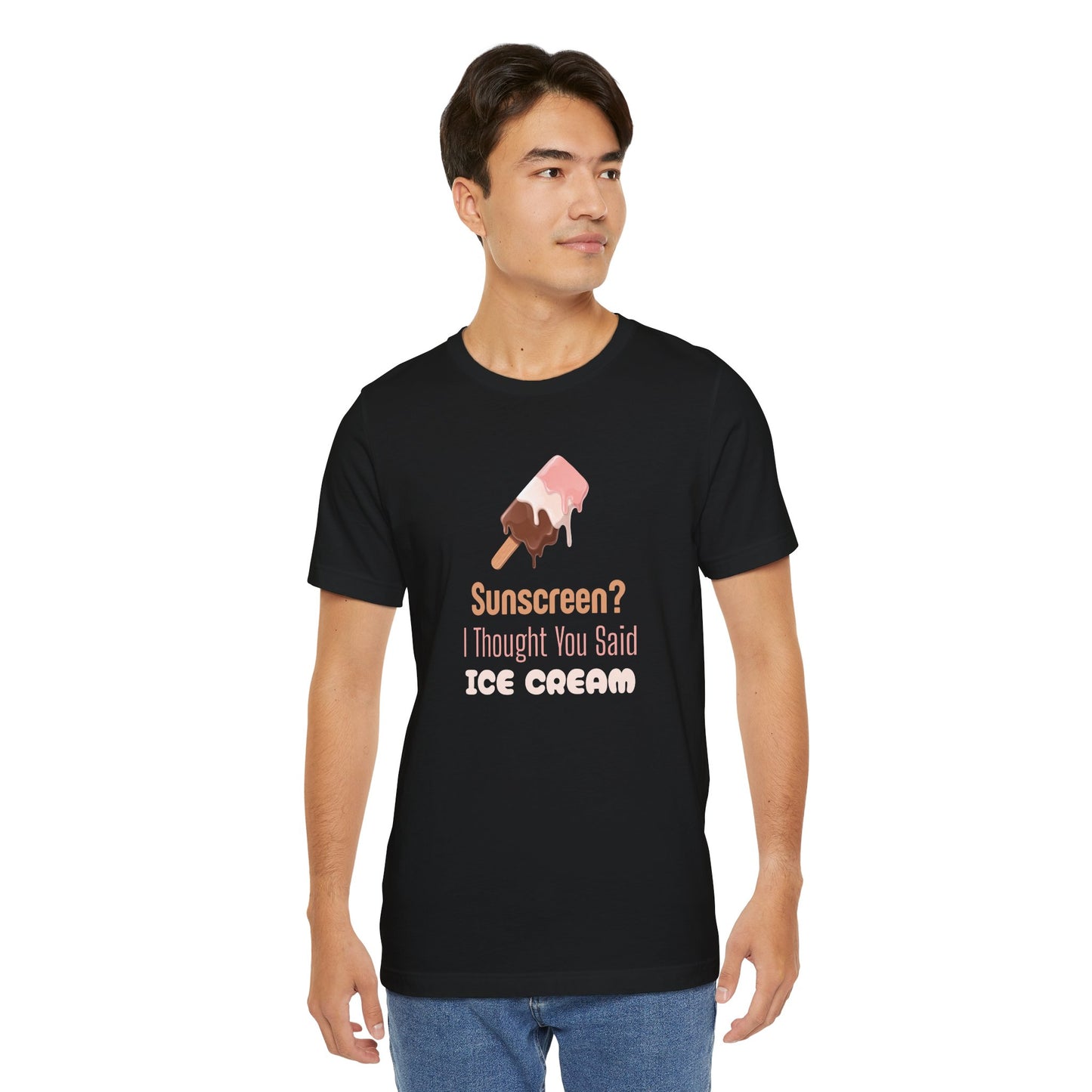 Sunscreen? I Thought You Said Ice Cream Shirt, Funny Travel Tee for Beach Lovers, Perfect Vacation Shirt for Summer Getaways and Ice Cream Fans