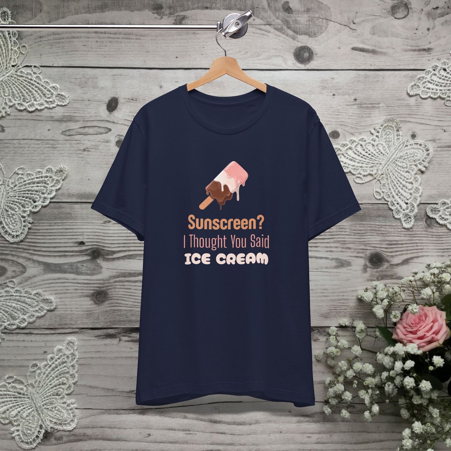 Sunscreen? I Thought You Said Ice Cream Shirt, Funny Travel Tee for Beach Lovers, Perfect Vacation Shirt for Summer Getaways and Ice Cream Fans