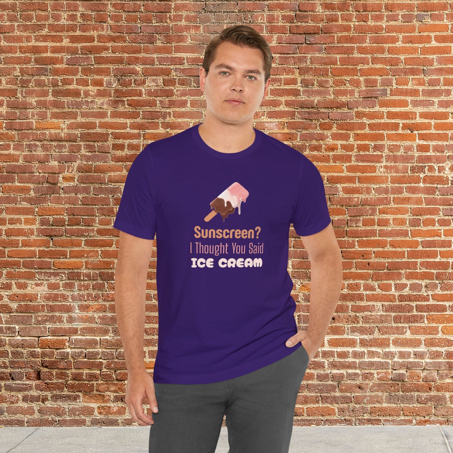 Sunscreen? I Thought You Said Ice Cream Shirt, Funny Travel Tee for Beach Lovers, Perfect Vacation Shirt for Summer Getaways and Ice Cream Fans