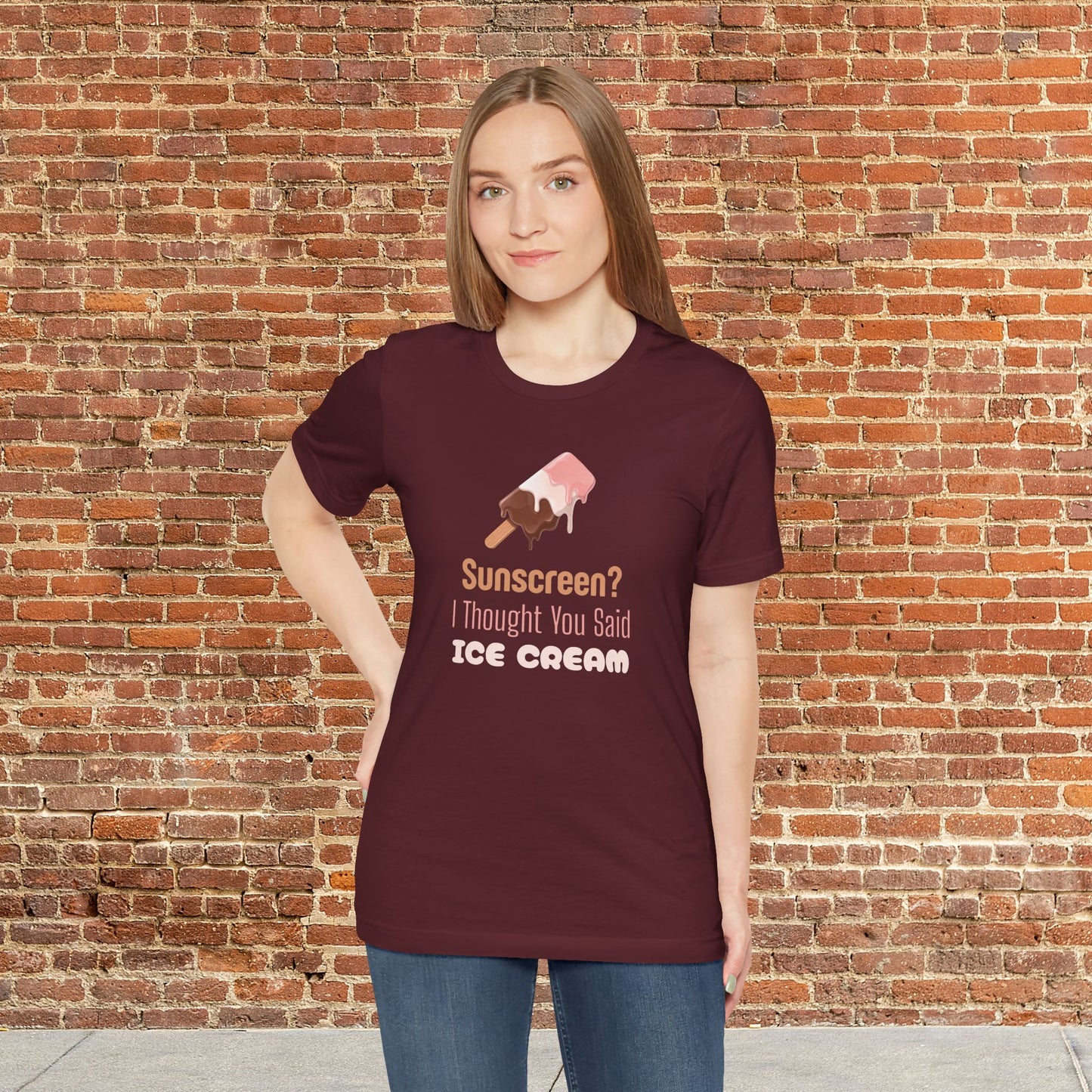 Sunscreen? I Thought You Said Ice Cream Shirt, Funny Travel Tee for Beach Lovers, Perfect Vacation Shirt for Summer Getaways and Ice Cream Fans