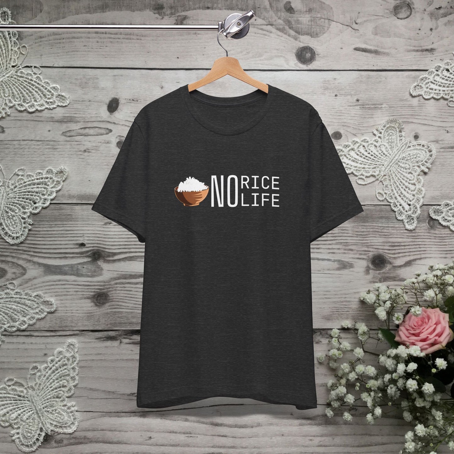 No Rice, No Life Graphic Shirt, Gift for Food Lovers and Rice Enthusiasts