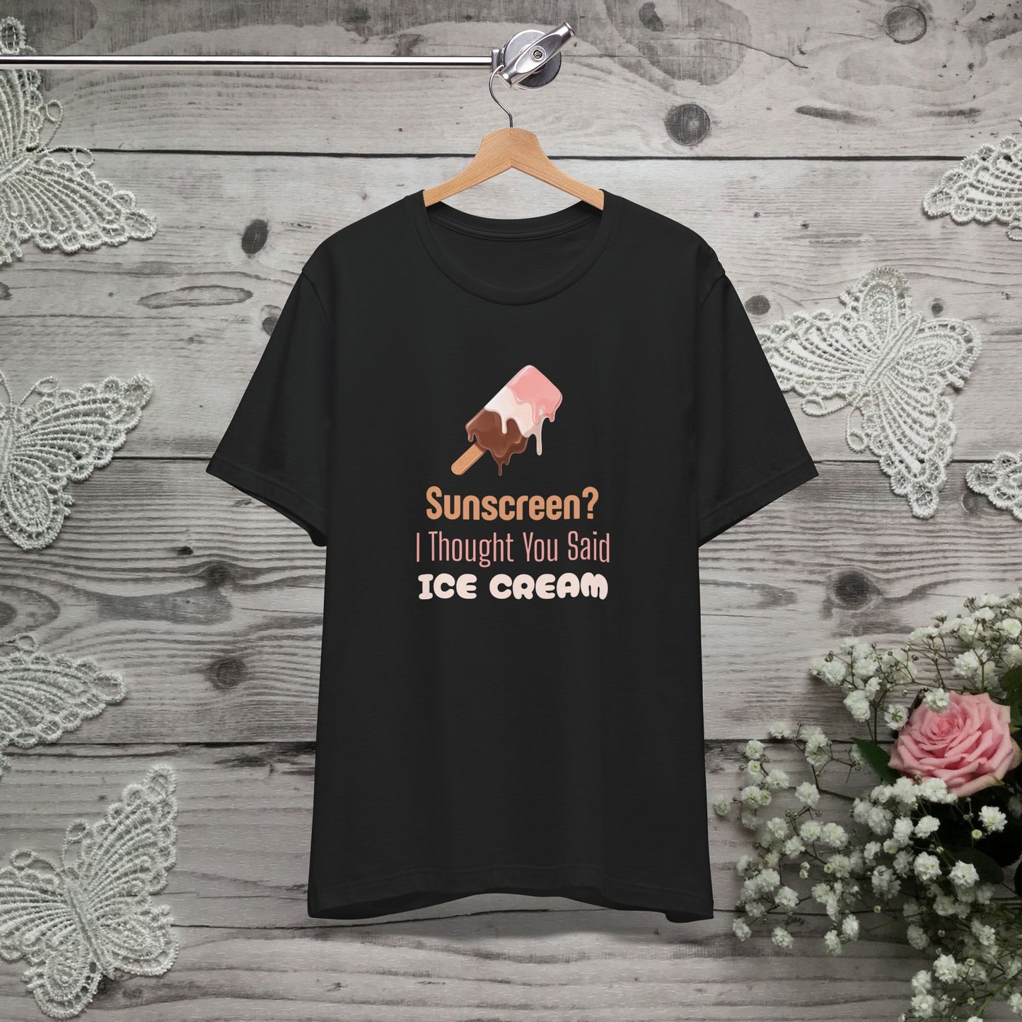 Sunscreen? I Thought You Said Ice Cream Shirt, Funny Travel Tee for Beach Lovers, Perfect Vacation Shirt for Summer Getaways and Ice Cream Fans